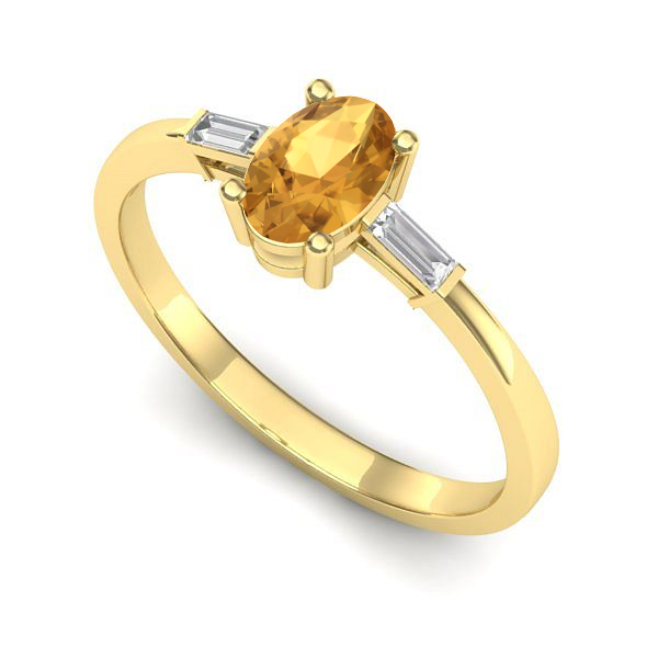 Inel de logodna din aur galben cu citrin