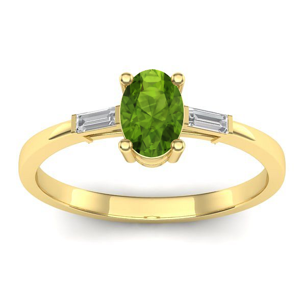 Inel de logodna cu peridot oval
