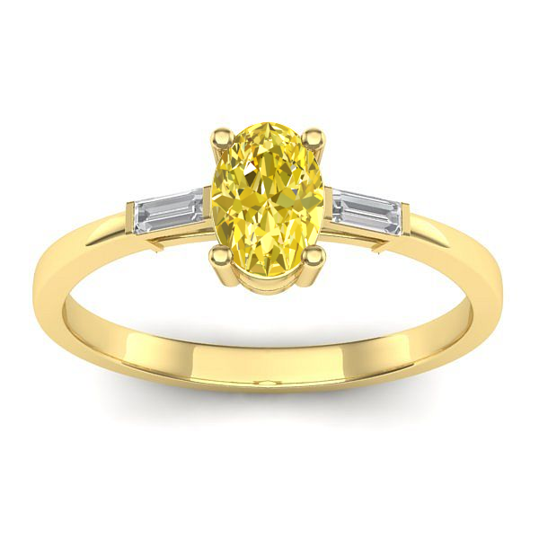 Inel logodna cu safir galben oval