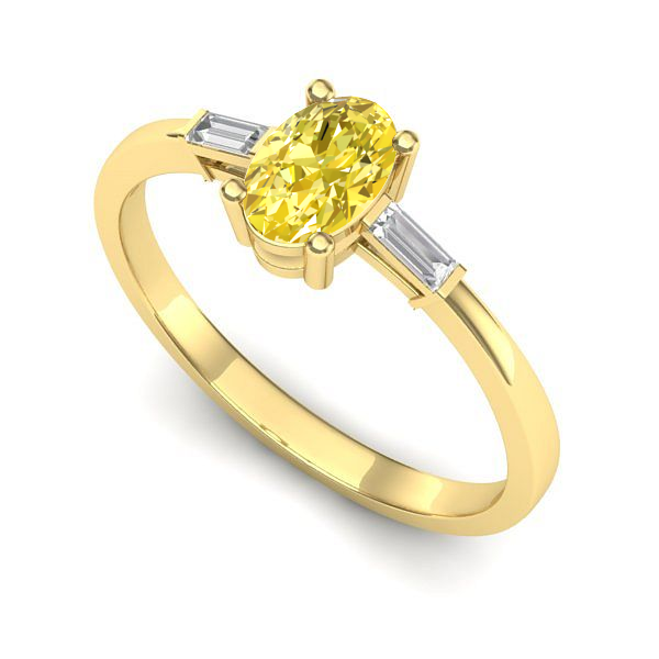 Inel logodna din aur galben cu safir galben