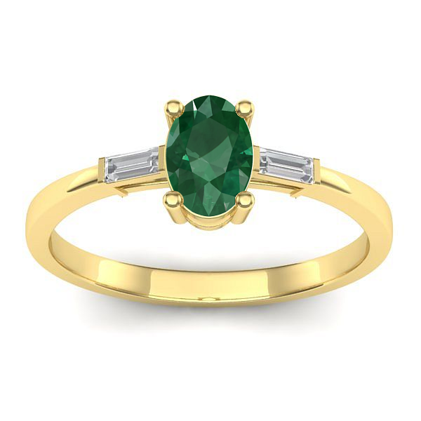 Inel cu smarald oval