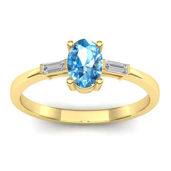 Inel logodna cu topaz blue oval