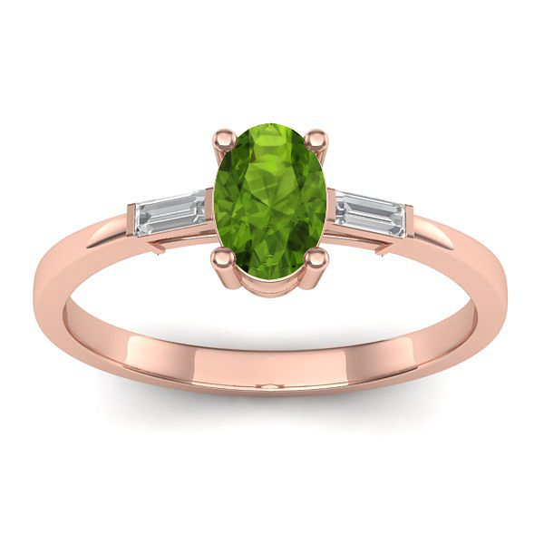 Inel logodna cu peridot oval