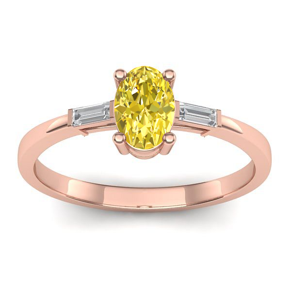 Inel logodna cu safir galben oval