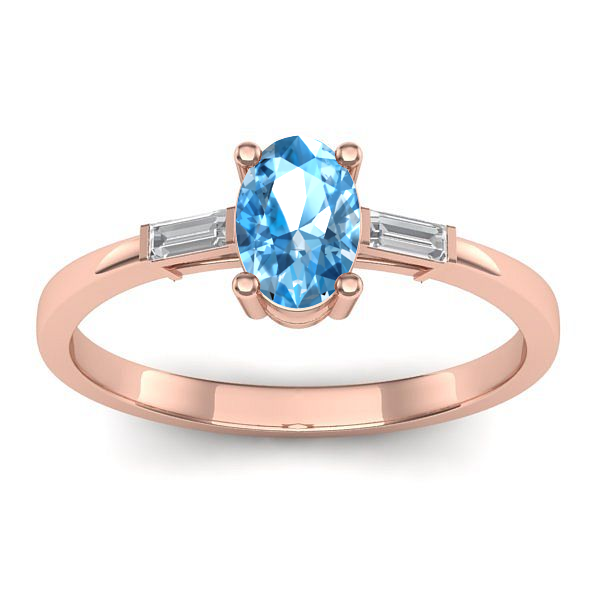 Inel logodna cu topaz blue oval