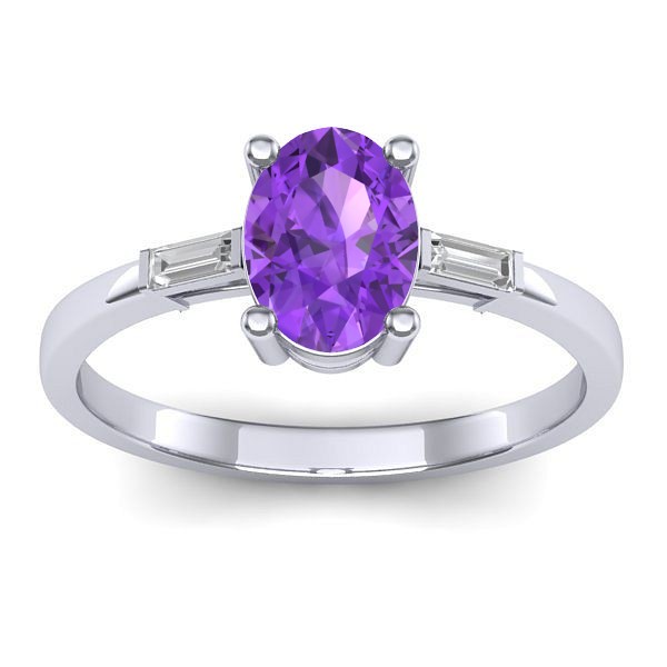 Inel de logodna cu ametist oval