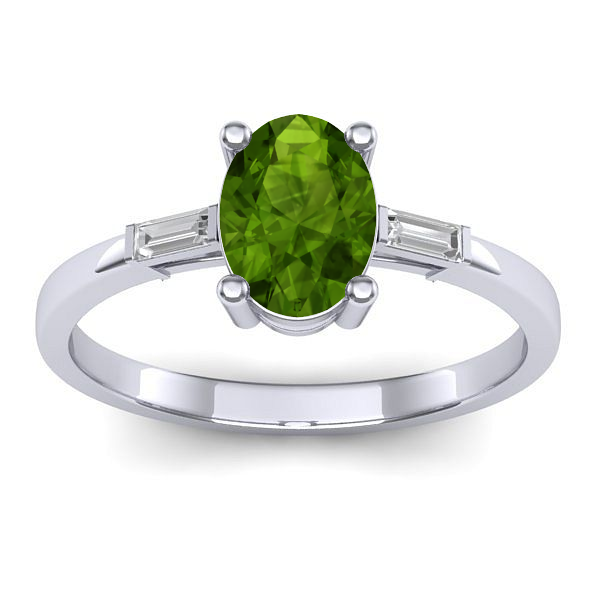 Inel logodna cu peridot oval