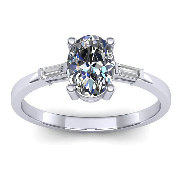 Inel cu diamant de laborator oval