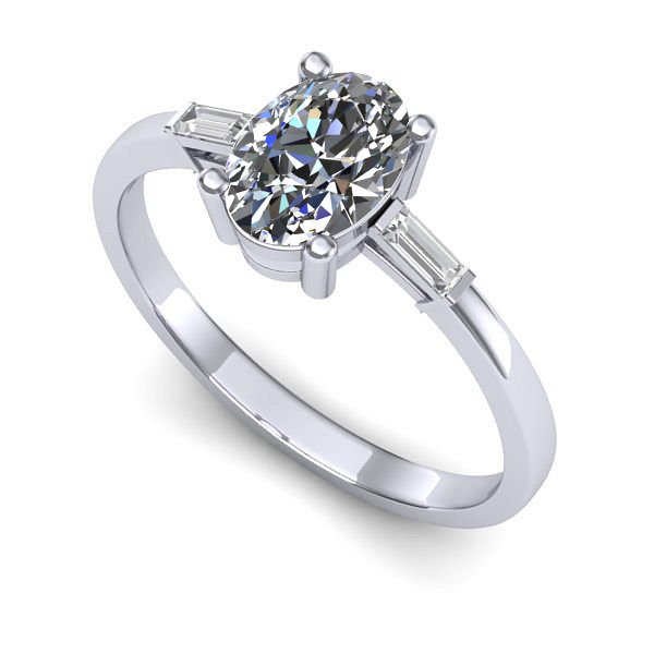 Inel din aur alb cu safir alb