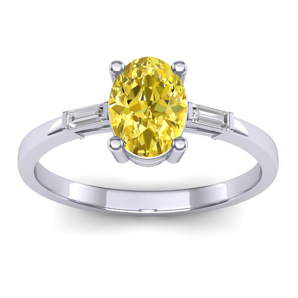 Inel de logodna cu safir galben oval