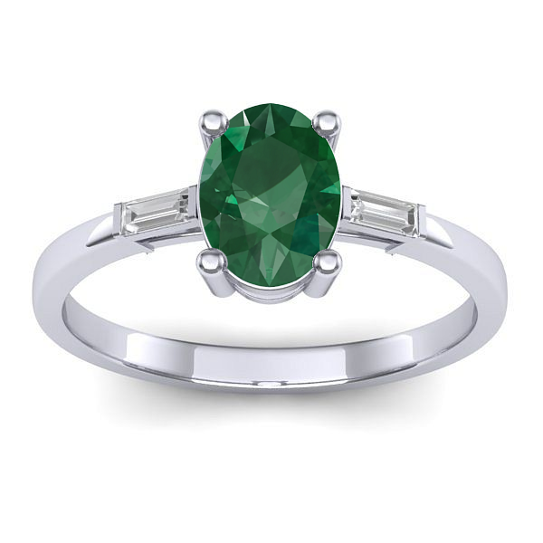 Inel cu smarald oval