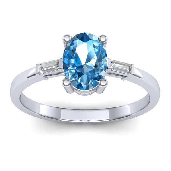 Inel cu topaz blue oval
