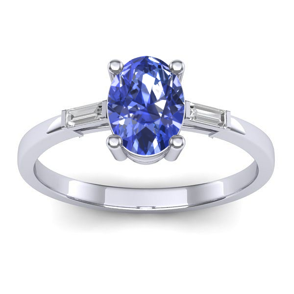 Inel logodna cu tanzanit oval