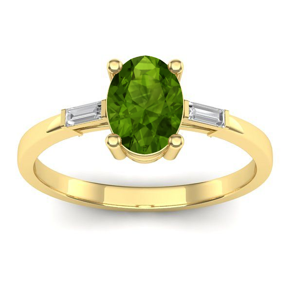 Inel de logodna cu peridot oval