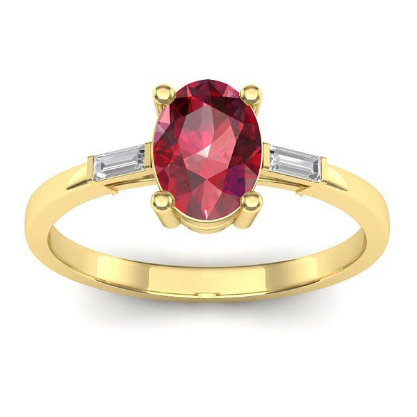 Inel logodna cu rubin oval