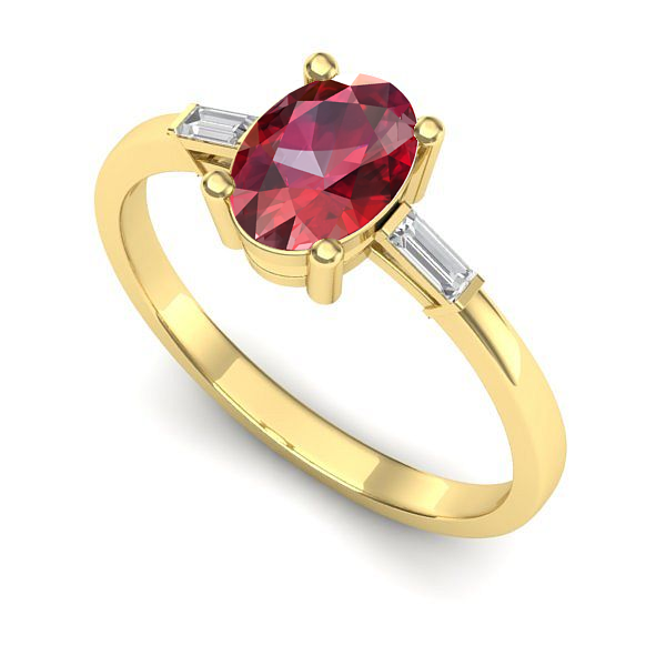 Inel de logodna din aur galben cu rubin