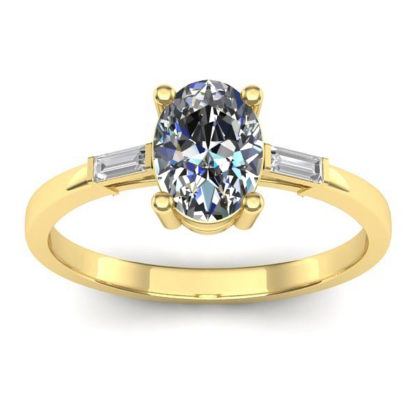 Inel cu diamant de laborator oval