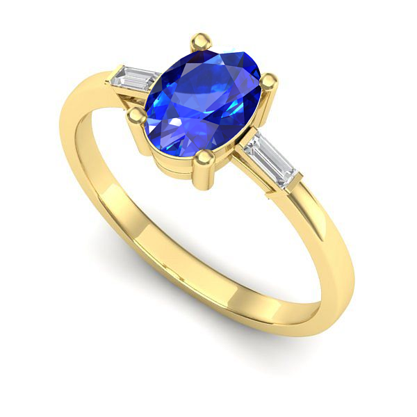 Inel de logodna din aur galben cu safir