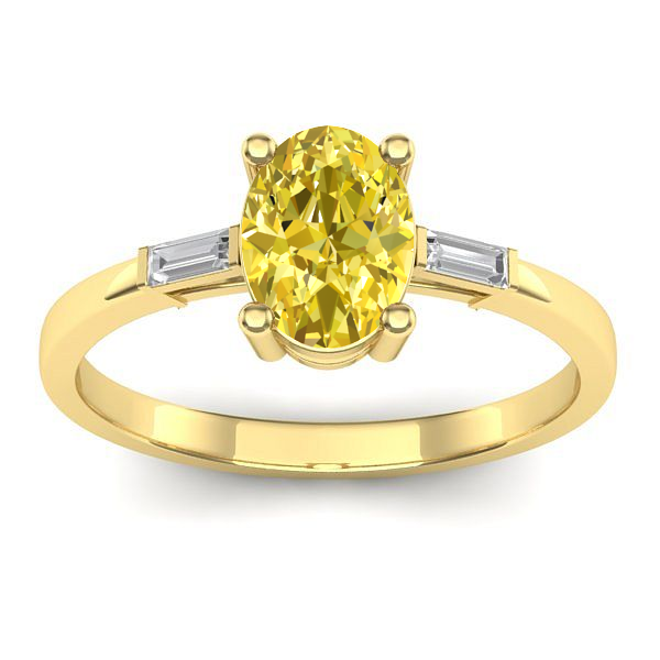 Inel de logodna cu safir galben oval