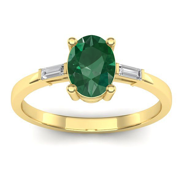 Inel de logodna cu smarald oval