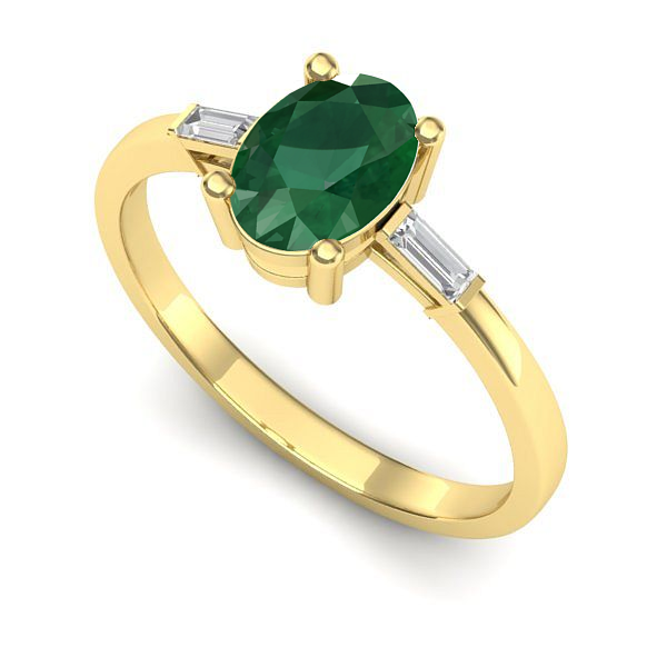 Inel din aur galben cu smarald