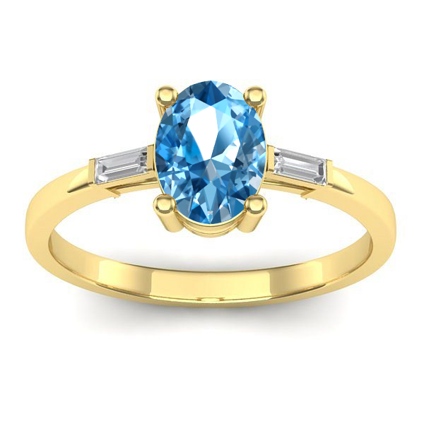 Inel logodna cu topaz blue oval