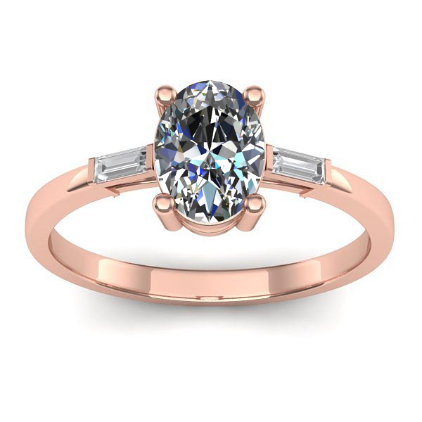 Inel cu diamant de laborator oval