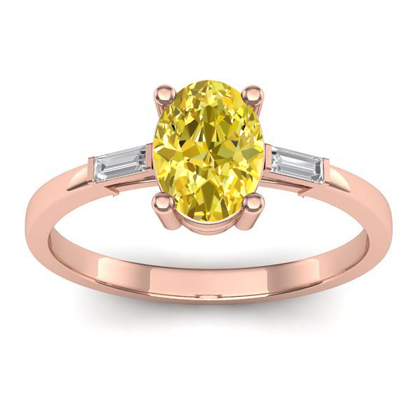 Inel de logodna cu safir galben oval