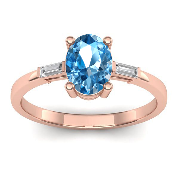 Inel de logodna cu topaz blue oval