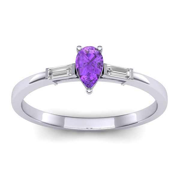 Inel de logodna cu ametist lacrima