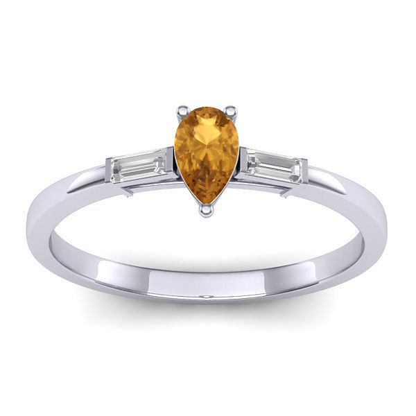 Inel cu citrin lacrima