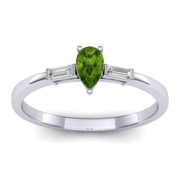 Inel de logodna cu peridot lacrima