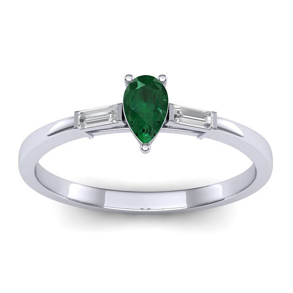 Inel cu smarald lacrima