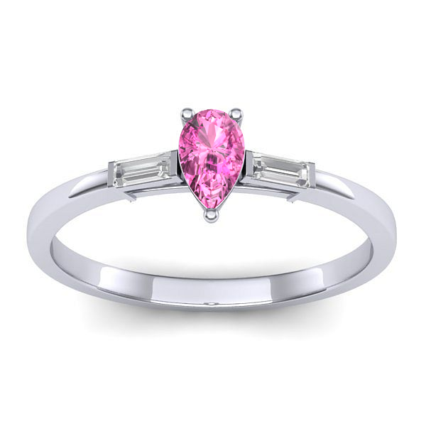 Inel de logodna cu safir roz lacrima