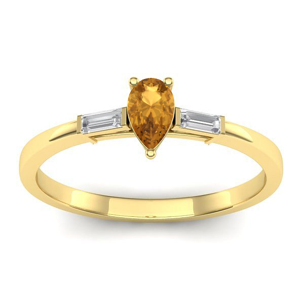 Inel cu citrin lacrima