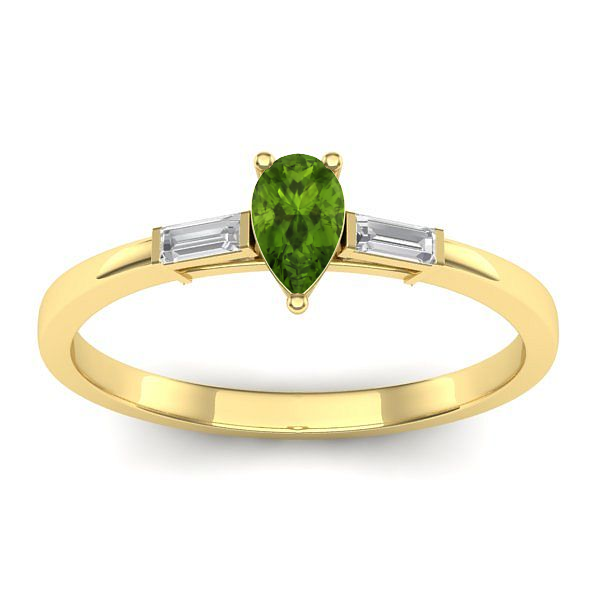 Inel de logodna cu peridot lacrima