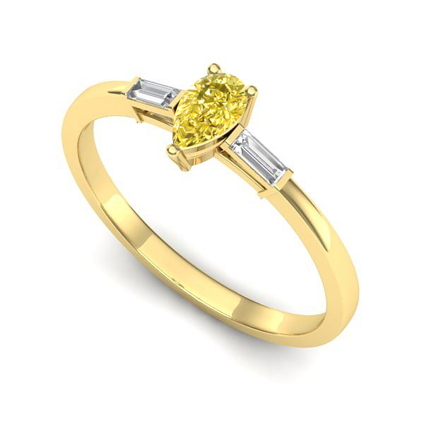 Inel de logodna din aur galben cu safir galben