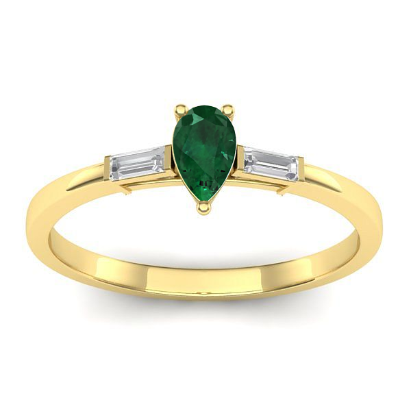 Inel de logodna cu smarald lacrima