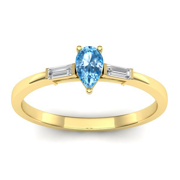 Inel cu topaz blue lacrima