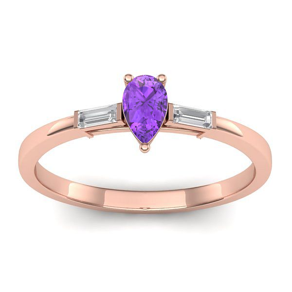 Inel cu ametist lacrima