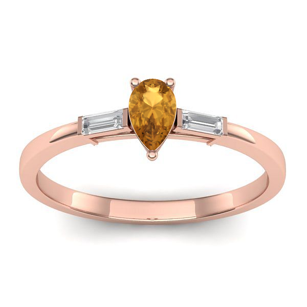 Inel logodna cu citrin lacrima