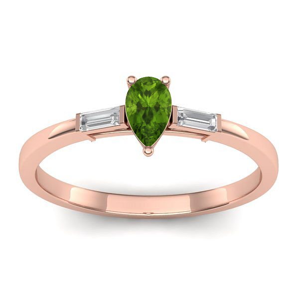 Inel logodna cu peridot lacrima