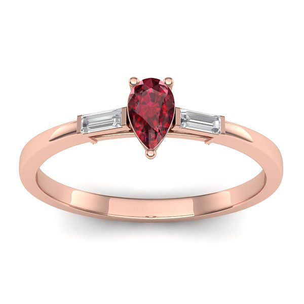 Inel cu rubin lacrima