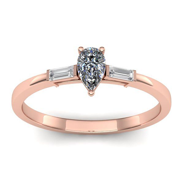 Inel cu safir alb lacrima