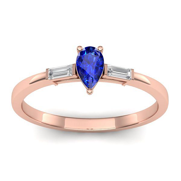 Inel logodna cu safir lacrima