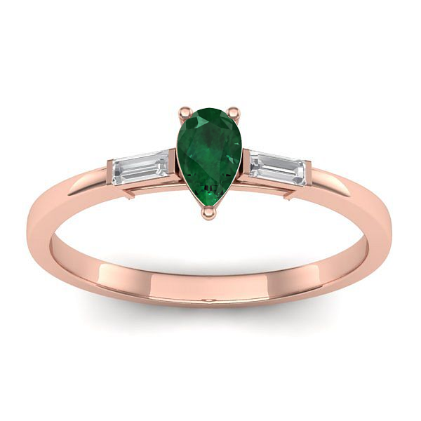 Inel de logodna cu smarald lacrima