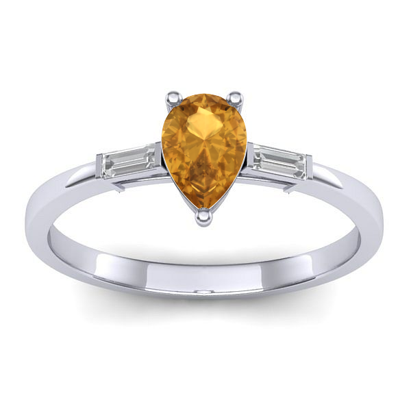 Inel de logodna cu citrin lacrima