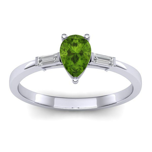 Inel logodna cu peridot lacrima