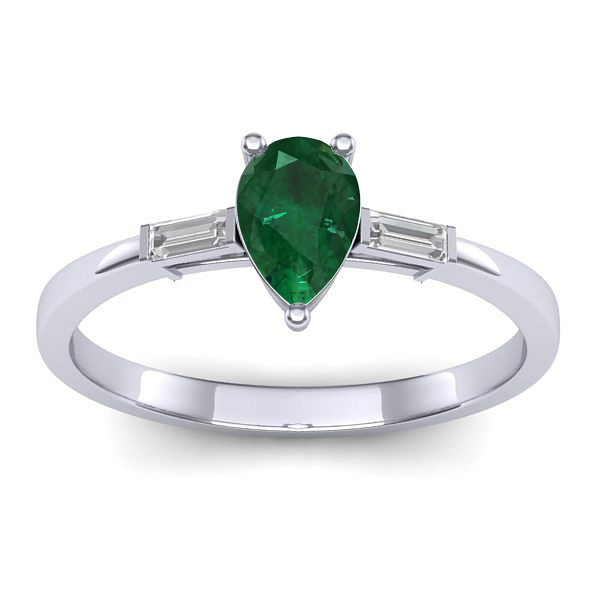 Inel cu smarald lacrima