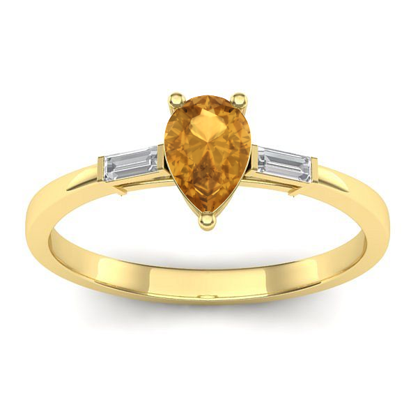 Inel logodna cu citrin lacrima
